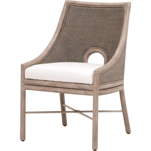 Adamo Dining Chair in Gray Cabana Loom, Pearl Fabric & Gray Mahogany (Set of 2)